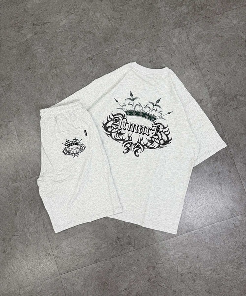 ATMARK（アットマーク）の「《2サイズ展開　/　UNISEX　》ATMARK トライバル クラウンロゴ Tee Tシャツ　セットアップ可能（Tシャツ/カットソー・レディース・ホワイト/チャコールグレー・MEDIUM/LARGE）」の15枚目の写真