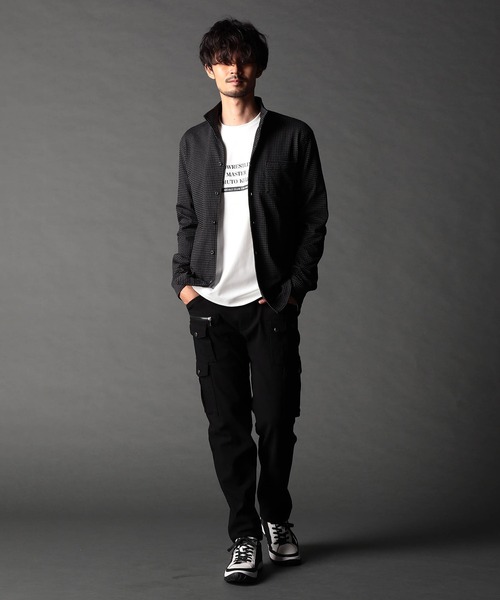 NICOLE CLUB FOR MEN(ニコルクラブフォーメン)の「ニットサッカーチェック・ジオメトリック アラカルトシャツ(シャツ/ブラウス・メンズ・ホワイト系1/ホワイト系2/ブラック系1/ブラック系2/ネイビー系・MEDIUM/LARGE/X-LARGE)」の18枚目の写真