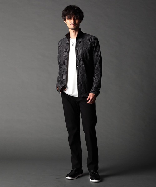 NICOLE CLUB FOR MEN(ニコルクラブフォーメン)の「ニットサッカーチェック・ジオメトリック アラカルトシャツ(シャツ/ブラウス・メンズ・ホワイト系1/ホワイト系2/ブラック系1/ブラック系2/ネイビー系・MEDIUM/LARGE/X-LARGE)」の12枚目の写真