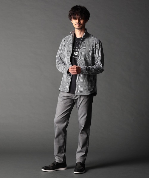 NICOLE CLUB FOR MEN(ニコルクラブフォーメン)の「ニットサッカーチェック・ジオメトリック アラカルトシャツ(シャツ/ブラウス・メンズ・ホワイト系1/ホワイト系2/ブラック系1/ブラック系2/ネイビー系・MEDIUM/LARGE/X-LARGE)」の6枚目の写真