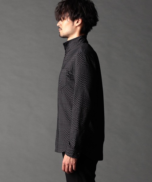 NICOLE CLUB FOR MEN(ニコルクラブフォーメン)の「ニットサッカーチェック・ジオメトリック アラカルトシャツ(シャツ/ブラウス・メンズ・ホワイト系1/ホワイト系2/ブラック系1/ブラック系2/ネイビー系・MEDIUM/LARGE/X-LARGE)」の13枚目の写真