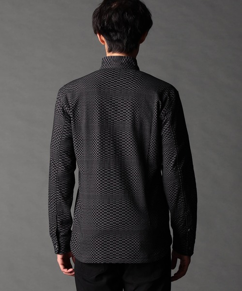 NICOLE CLUB FOR MEN(ニコルクラブフォーメン)の「ニットサッカーチェック・ジオメトリック アラカルトシャツ(シャツ/ブラウス・メンズ・ホワイト系1/ホワイト系2/ブラック系1/ブラック系2/ネイビー系・MEDIUM/LARGE/X-LARGE)」の7枚目の写真