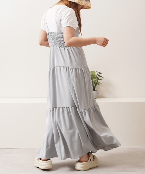 1111clothing(ワンフォークロージング)の「ティアード ワンピース / Tiered dress(ワンピース・レディース・ミント/ピンク/ブルー/グレー/ブラック・M)」の3枚目の写真