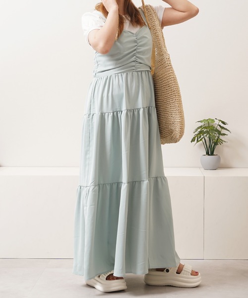 1111clothing(ワンフォークロージング)の「ティアード ワンピース / Tiered dress(ワンピース・レディース・ミント/ピンク/ブルー/グレー/ブラック・M)」の4枚目の写真