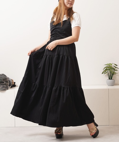 1111clothing(ワンフォークロージング)の「ティアード ワンピース / Tiered dress(ワンピース・レディース・ミント/ピンク/ブルー/グレー/ブラック・M)」の1枚目の写真