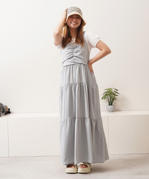 1111clothing(ワンフォークロージング)の「ティアード ワンピース / Tiered dress(ワンピース・レディース・ミント/ピンク/ブルー/グレー/ブラック・M)」の17枚目の写真