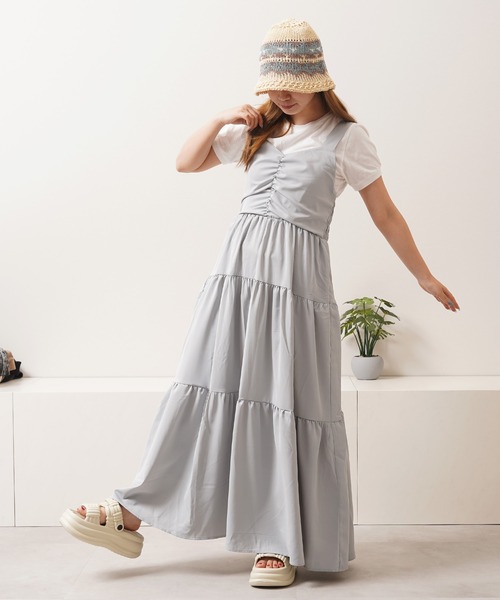 1111clothing(ワンフォークロージング)の「ティアード ワンピース / Tiered dress(ワンピース・レディース・ミント/ピンク/ブルー/グレー/ブラック・M)」の20枚目の写真