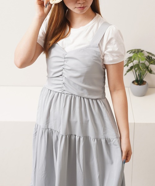 1111clothing(ワンフォークロージング)の「ティアード ワンピース / Tiered dress(ワンピース・レディース・ミント/ピンク/ブルー/グレー/ブラック・M)」の16枚目の写真