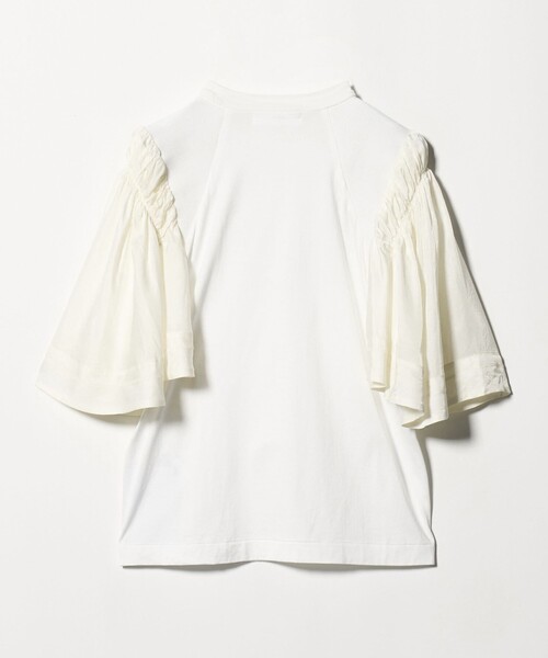 TOGA PULLA（トーガ　プルラ）の「＜TOGA PULLA＞ギャザー スリーブ ドッキング Tシャツ（Tシャツ/カットソー・レディース・ブラック/ホワイト・36）」の3枚目の写真