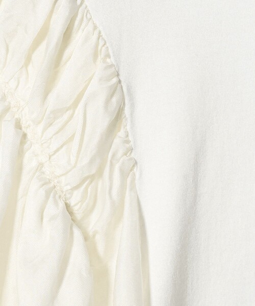 TOGA PULLA（トーガ　プルラ）の「＜TOGA PULLA＞ギャザー スリーブ ドッキング Tシャツ（Tシャツ/カットソー・レディース・ブラック/ホワイト・36）」の6枚目の写真