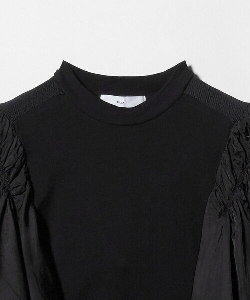 TOGA PULLA（トーガ　プルラ）の「＜TOGA PULLA＞ギャザー スリーブ ドッキング Tシャツ（Tシャツ/カットソー・レディース・ブラック/ホワイト・36）」の8枚目の写真