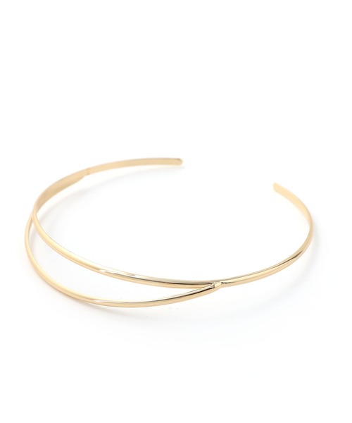 colleca la（コレカラ）の「アシンメトリーダブルライン メタルチョーカー/ネックカフ（チョーカー・レディース・ゴールド/シルバー・FREE）」の9枚目の写真