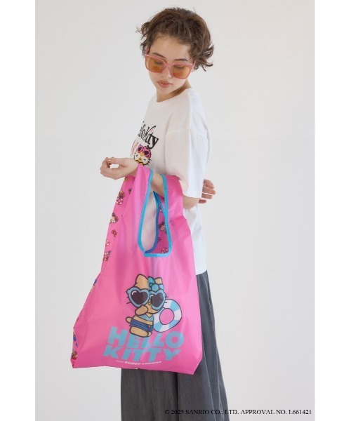 RODEO CROWNS WIDE BOWL（ロデオクラウンズワイドボウル）の「(サンリオキャラクターズ)エコバッグ（トートバッグ・レディース・ブラック系その他/イエロー系その他/ピンク系その他/ブルー系その他・FREE）」の4枚目の写真