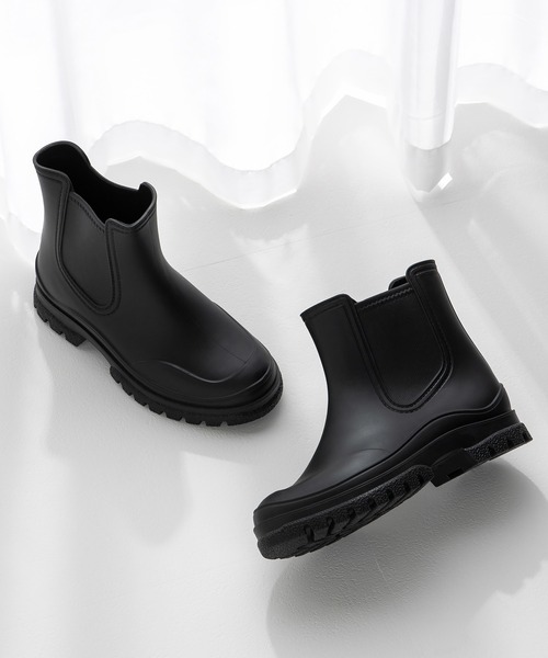 JELLY BEANS（ジェリービーンズ）の「【レイン対応】サイドゴアデザインショートレインブーツ(415-59185)JELLY BEANS(ジェリービーンズ)（レインシューズ・レディース・ブラック・LL/S/M/L）」の8枚目の写真