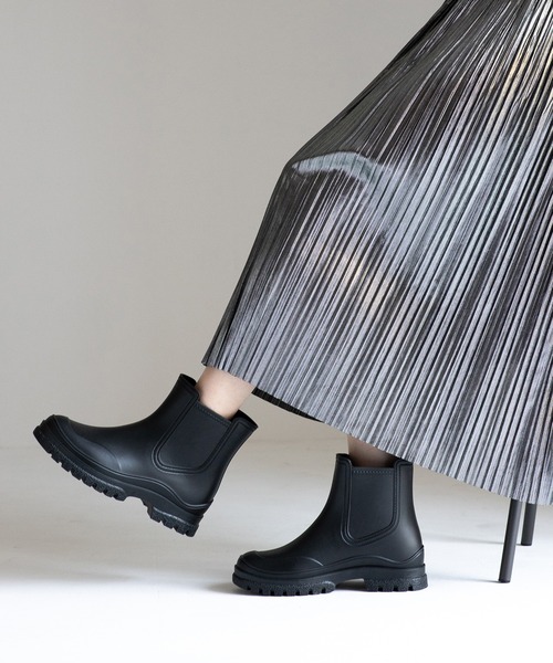JELLY BEANS（ジェリービーンズ）の「【レイン対応】サイドゴアデザインショートレインブーツ(415-59185)JELLY BEANS(ジェリービーンズ)（レインシューズ・レディース・ブラック・LL/S/M/L）」の9枚目の写真