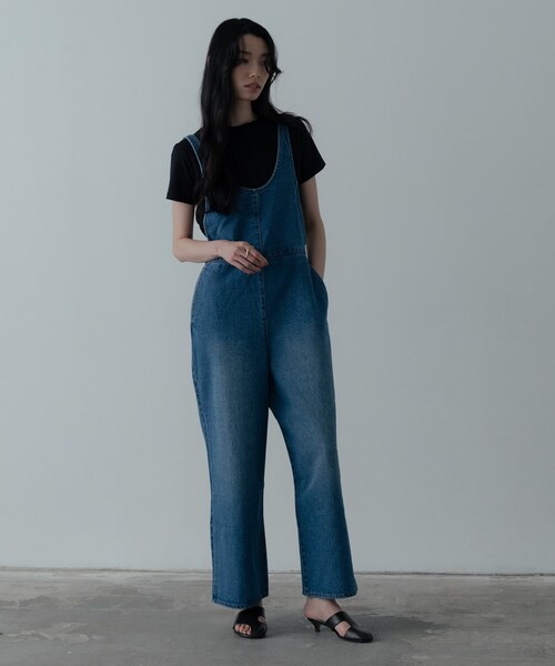 GALLEST（ギャレスト）の「デニムサロペット（サロペット/オーバーオール・レディース・ブルー系その他/チャコールグレー・38/34）」の7枚目の写真