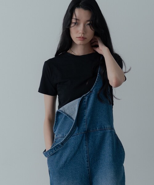 GALLEST（ギャレスト）の「デニムサロペット（サロペット/オーバーオール・レディース・ブルー系その他/チャコールグレー・38/34）」の4枚目の写真