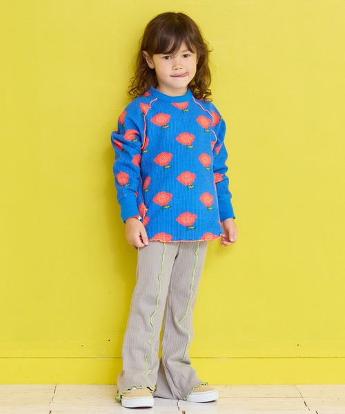 MARKEY'S（マーキーズ）の「総柄ワッフルメローカットソー（Tシャツ/カットソー・キッズ・レッド系その他/ブラウン系その他/杢グレー/ブラック系その他・150/140/130/120/110/100/90/80）」の21枚目の写真