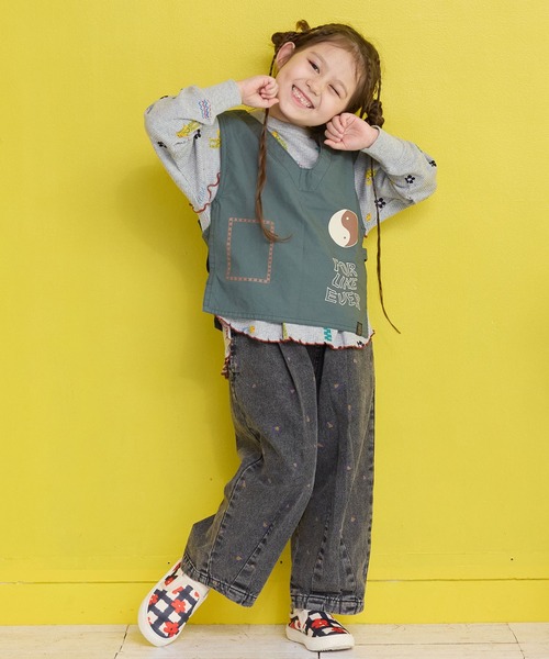 MARKEY'S（マーキーズ）の「総柄ワッフルメローカットソー（Tシャツ/カットソー・キッズ・レッド系その他/ブラウン系その他/杢グレー/ブラック系その他・150/140/130/120/110/100/90/80）」の17枚目の写真