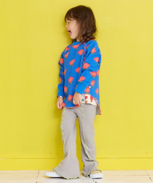 MARKEY'S（マーキーズ）の「総柄ワッフルメローカットソー（Tシャツ/カットソー・キッズ・レッド系その他/ブラウン系その他/杢グレー/ブラック系その他・150/140/130/120/110/100/90/80）」の20枚目の写真