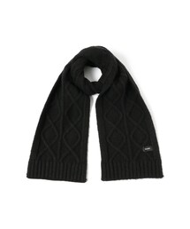 MONCLER ブラック ケーブルニットマフラー MONCLER ブラック ケーブルニットマフラー MONCLER ブラック