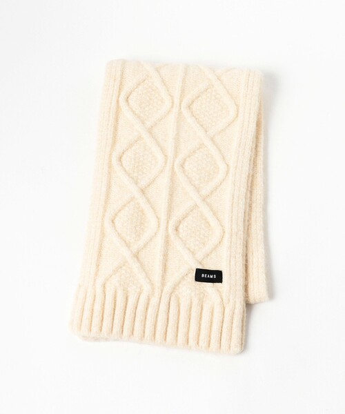 BEAMS（ビームス）の「ケーブルニット マフラー（マフラー・メンズ・ベージュ/ネイビー/ブラック・ONE SIZE）」の7枚目の写真