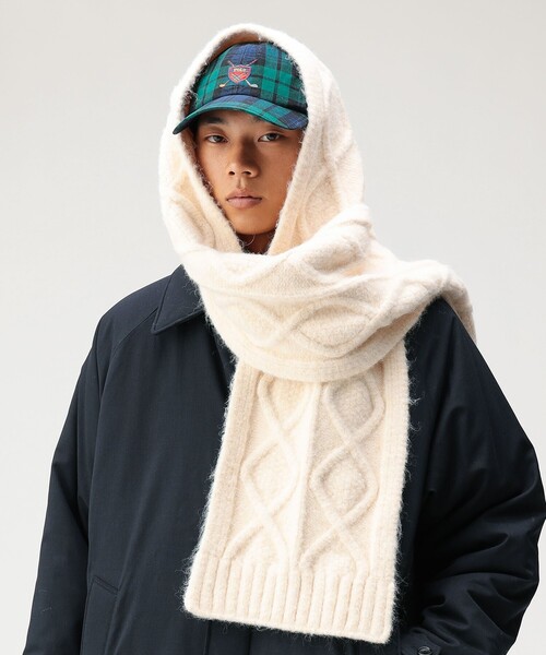 BEAMS（ビームス）の「ケーブルニット マフラー（マフラー・メンズ・ベージュ/ネイビー/ブラック・ONE SIZE）」の9枚目の写真