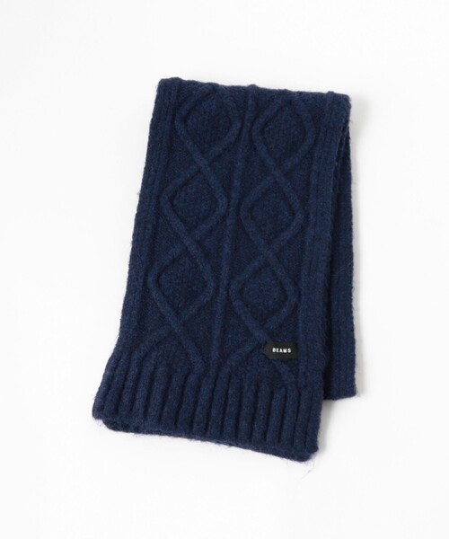 BEAMS（ビームス）の「ケーブルニット マフラー（マフラー・メンズ・ベージュ/ネイビー/ブラック・ONE SIZE）」の10枚目の写真
