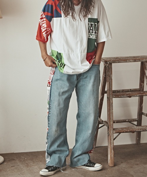 ALL RUNS(オールランズ)の「Mix game shirt SS tee Tシャツ(Tシャツ/カットソー・メンズ・ブラック系3/ホワイト系2/ホワイト系3/ホワイト系5/ブラック系4/ブラック系5/ホワイト系1/ブラック系2/ブラック系1/ホワイト系4・FREE)」の3枚目の写真