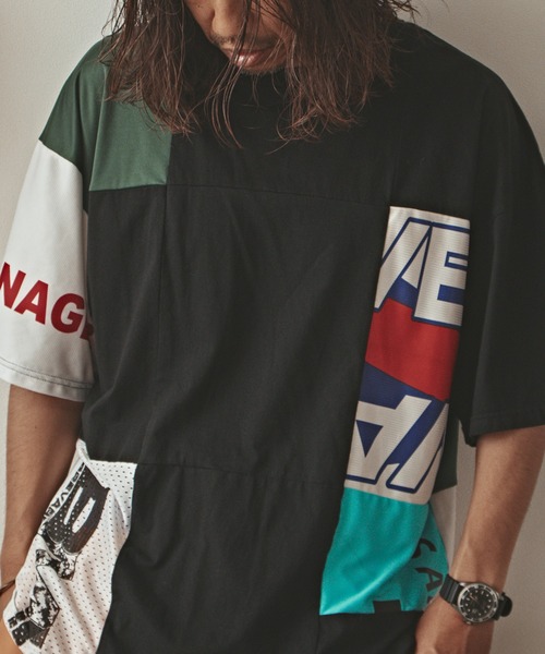 ALL RUNS(オールランズ)の「Mix game shirt SS tee Tシャツ(Tシャツ/カットソー・メンズ・ブラック系3/ホワイト系2/ホワイト系3/ホワイト系5/ブラック系4/ブラック系5/ホワイト系1/ブラック系2/ブラック系1/ホワイト系4・FREE)」の8枚目の写真
