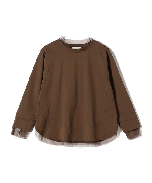 SHIPS(シップス)の「【WEB限定】チュール コンビ ラウンド カットソー(Tシャツ/カットソー・レディース・ブラウン/ネイビー/オフホワイト・ONE SIZE)」の19枚目の写真