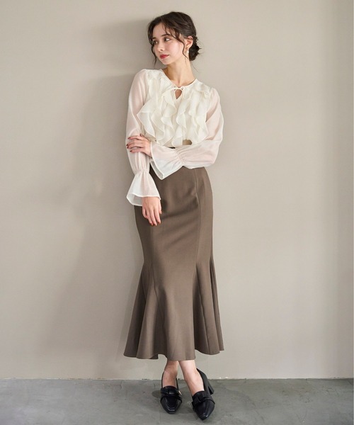 31 Sons de mode（トランテアン　ソン　ドゥ　モード）の「2025秋冬新作 レースアップマーメイドスカート（スカート・レディース・ブラウン/ブルー/ピンク・M/S）」の21枚目の写真