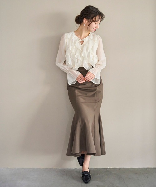 31 Sons de mode（トランテアン　ソン　ドゥ　モード）の「2025秋冬新作 レースアップマーメイドスカート（スカート・レディース・ブラウン/ブルー/ピンク・M/S）」の22枚目の写真