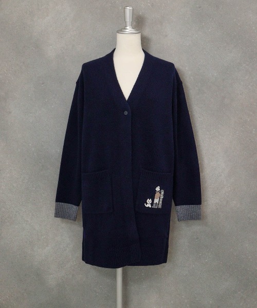 STUDIO PICONE(スタジオピッコーネ)の「ウール100%チュニック丈カーディガン(カーディガン/ボレロ・レディース・キャメル/ライトグレー/ネイビー・M/L)」の5枚目の写真
