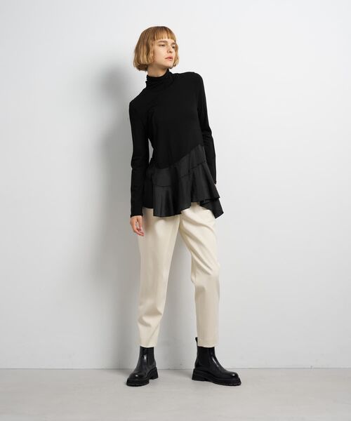 LANVIN en Bleu(ランバンオンブルー)の「アシンメトリーヘムタートル(Tシャツ/カットソー・レディース・ブラック/オフホワイト・38)」の12枚目の写真