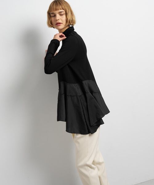 LANVIN en Bleu(ランバンオンブルー)の「アシンメトリーヘムタートル(Tシャツ/カットソー・レディース・ブラック/オフホワイト・38)」の16枚目の写真