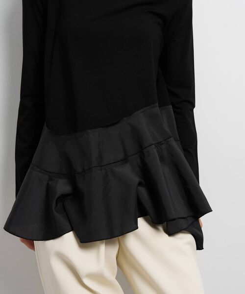 LANVIN en Bleu(ランバンオンブルー)の「アシンメトリーヘムタートル(Tシャツ/カットソー・レディース・ブラック/オフホワイト・38)」の19枚目の写真