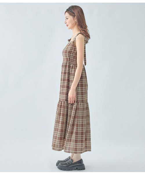 PEACH JOHN（ピーチジョン）の「チェックリボンワンピース（ワンピース・レディース・ブラック/ブラウン・ONE SIZE）」の12枚目の写真
