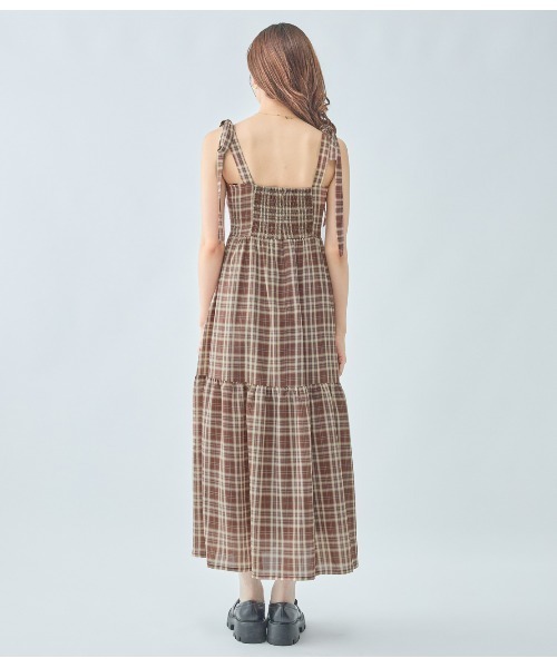 PEACH JOHN（ピーチジョン）の「チェックリボンワンピース（ワンピース・レディース・ブラック/ブラウン・ONE SIZE）」の13枚目の写真