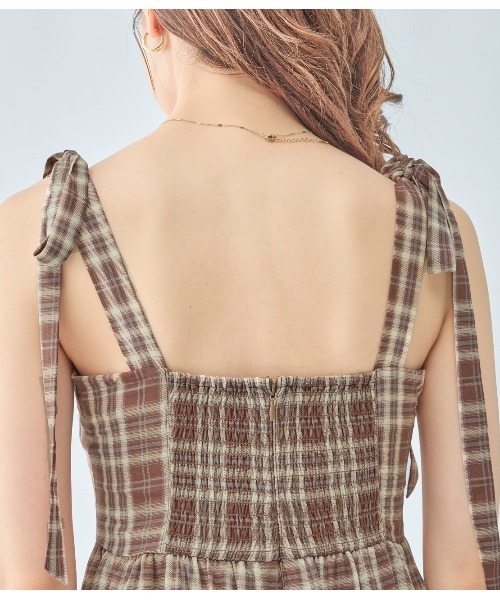 PEACH JOHN（ピーチジョン）の「チェックリボンワンピース（ワンピース・レディース・ブラック/ブラウン・ONE SIZE）」の14枚目の写真