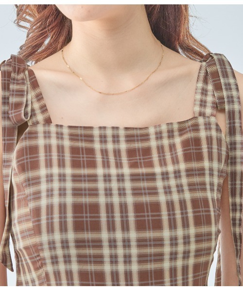PEACH JOHN（ピーチジョン）の「チェックリボンワンピース（ワンピース・レディース・ブラック/ブラウン・ONE SIZE）」の15枚目の写真