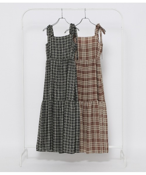 PEACH JOHN（ピーチジョン）の「チェックリボンワンピース（ワンピース・レディース・ブラック/ブラウン・ONE SIZE）」の19枚目の写真