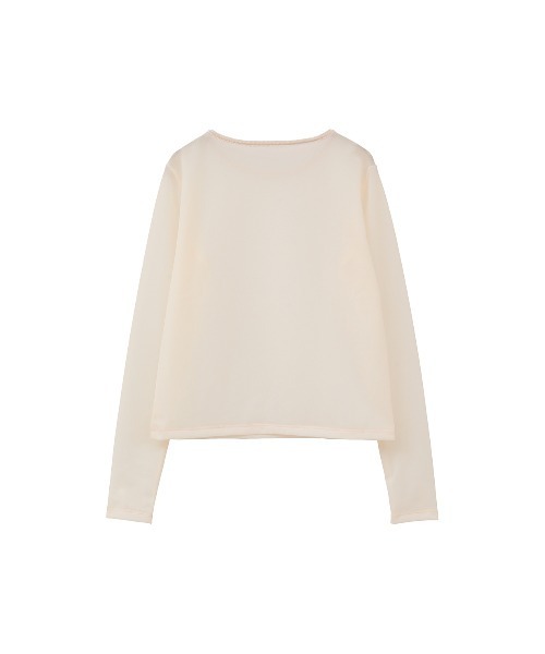 MANOF(マノフ)の「SHEER VELOR PIPING TOPS(Tシャツ/カットソー・レディース・アイボリー/ブラック/ピンク・FREE)」の11枚目の写真