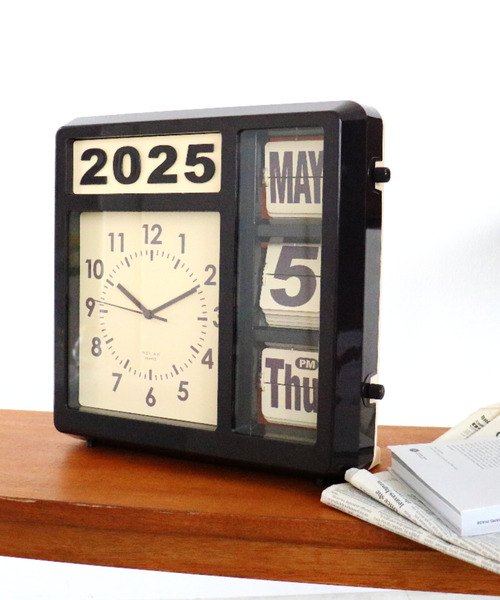 RELAX（リラックス）の「〈RELAX/リラックス〉フリップカレンダークロック（置時計・メンズ・グレー/ブラック・ONE SIZE）」の6枚目の写真