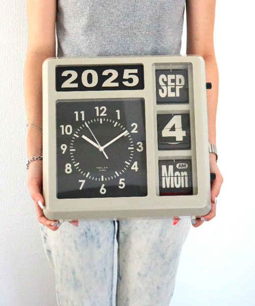 RELAX（リラックス）の「〈RELAX/リラックス〉フリップカレンダークロック（置時計・メンズ・グレー/ブラック・ONE SIZE）」の11枚目の写真