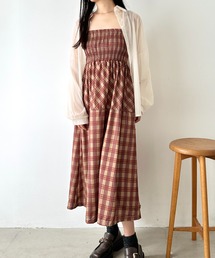 LOVALOT（ラバロット）の「チェック柄シャーリングキャミワンピース（ワンピース）」