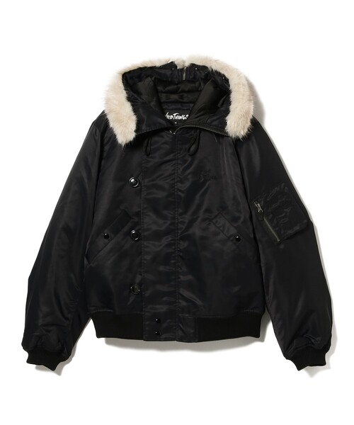 WILD THINGS（ワイルドシングス）の「【別注】WILD THINGS / N-2B Flight Jacket（ブルゾン・メンズ・ブラック/オリーブ・MEDIUM/SMALL/X-LARGE/LARGE）」の3枚目の写真