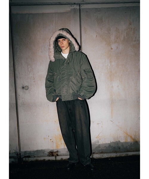 WILD THINGS（ワイルドシングス）の「【別注】WILD THINGS / N-2B Flight Jacket（ブルゾン・メンズ・ブラック/オリーブ・MEDIUM/SMALL/X-LARGE/LARGE）」の17枚目の写真