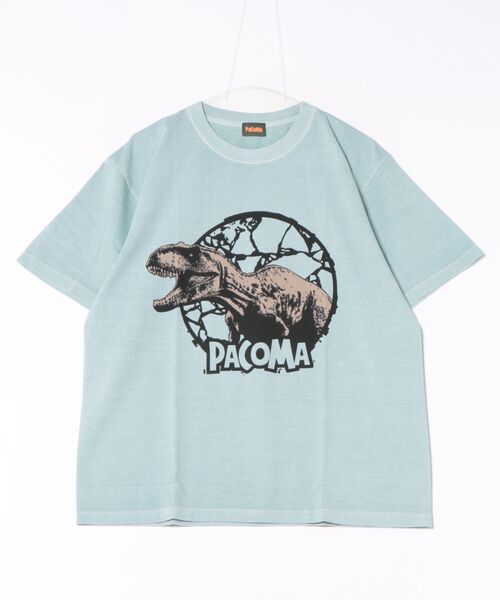 B.I.D.(ビーアイディー)の「《PaCoMa/パコマ》Tyranno saurus TEE (ADULT)(Tシャツ/カットソー・メンズ・ライトグレー/サックスブルー/スミクロ/オフホワイト・LARGE)」の4枚目の写真