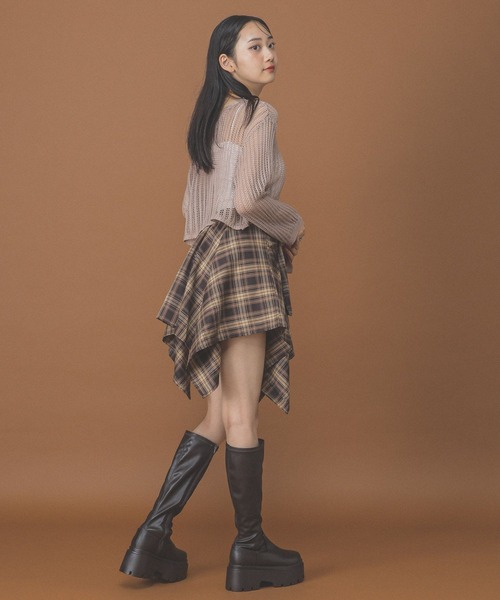 3.3 Field Trip （3.3フィールドトリップ）の「3.3 Field Trip／カップインナー付メッシュプルオーバー（ニット/セーター・レディース・ベージュ/ブラック/ホワイト・FREE）」の10枚目の写真